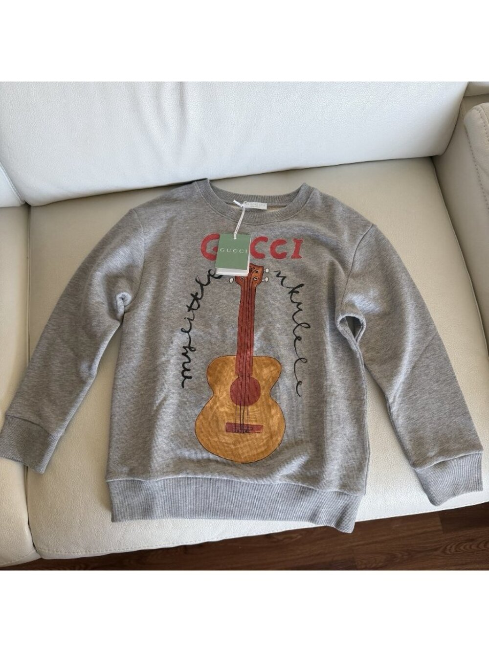 NWT GUCCI CHILDRENS SWEATSHIRT GREY 8 Year 100% Authentic Cotton